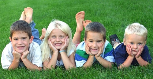 kids on grass